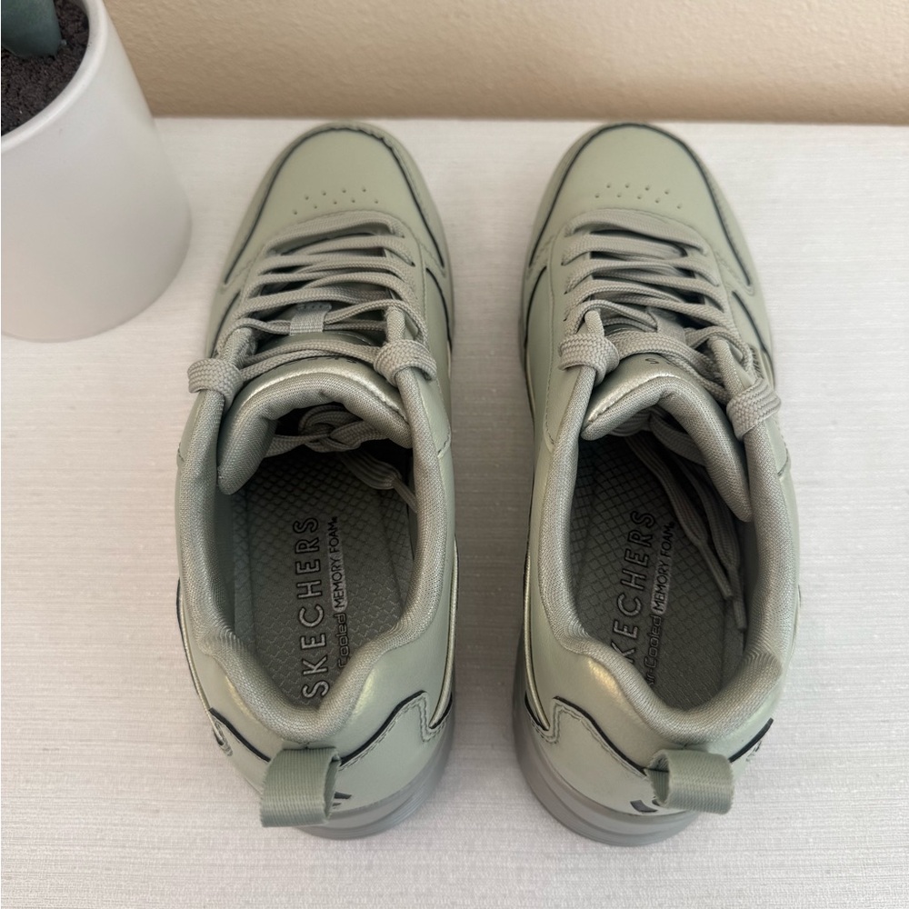 Skechers Sage Pearl Faux Leather Athletic Shoes - Picture 7 of 14